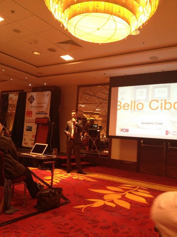 FCSIEAME's tweet photo. Ben from the UK now on stage presenting his Bello Cibo concept #FCSI2013 http://t.co/oLlS7CmaZa