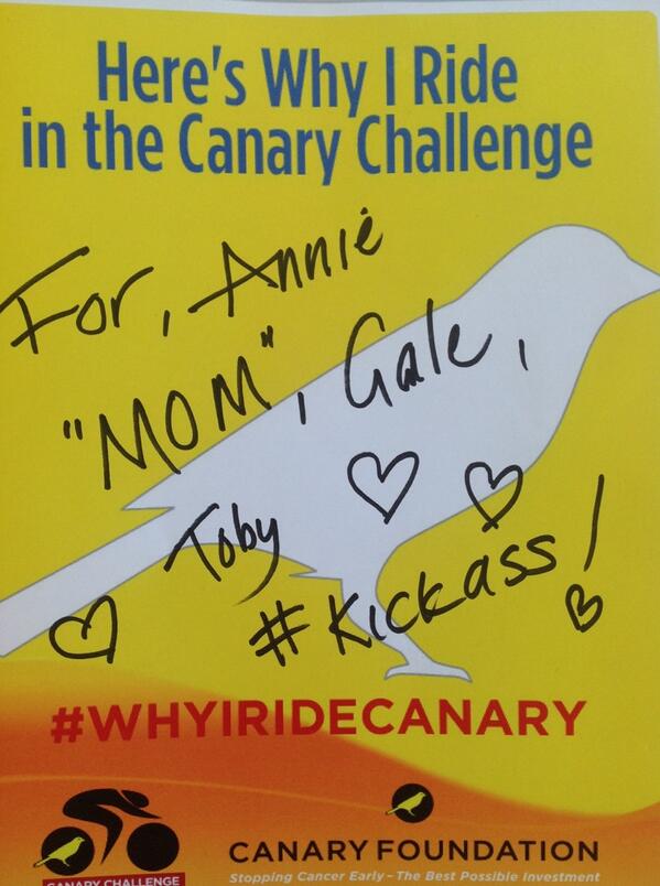 Today is the day - GO #CANARYCHALLENGE! Who are you riding for? #CancerResearch #CancerEarlyDetection