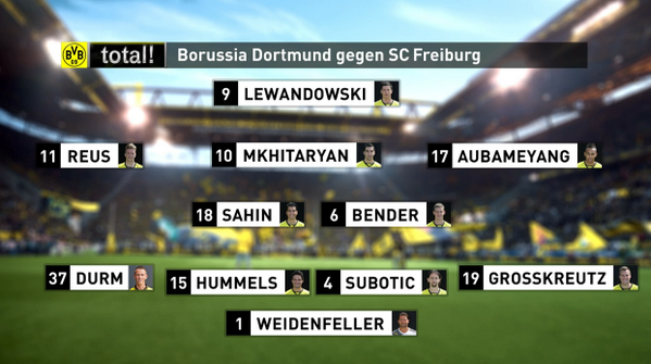 BVB's tweet photo. Taktische Auftstellung // Tactical line-up #bvbscf http://t.co/kzSSxMg8d4