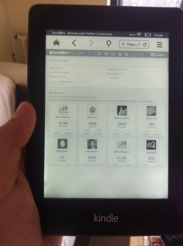 javierburon's tweet image. First thing when you have a new device: Test your app/web to see how it looks like! @SocialBro in kindle