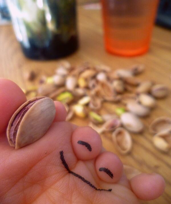 FriendsofStub's tweet image. Stub snacks on pistachios