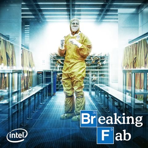 intel's tweet image. Good Bye #BreakingBad, Hello Breaking Fab! The chemistry & cleanliness behind Intel chips iq.intel.com/iq/39983779/br…