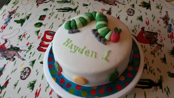 michlbaker's tweet photo. Hayden's cake done, now to sit down! http://t.co/PuPiaygw8L