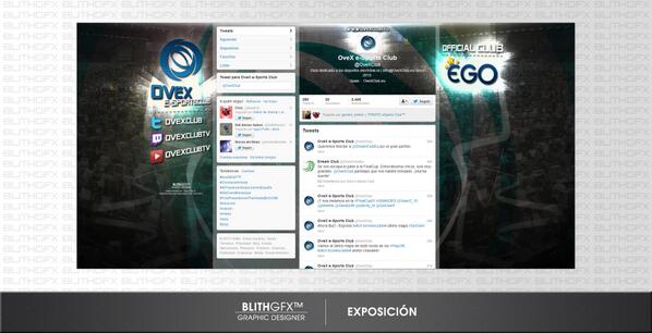 BLiTHGFX's tweet photo. Lo segundo presentar el nuevo diseño de twitter de @OveXClub que algunos ya habréis visto, espero que os guste. http://t.co/Cw9q1S2CVm