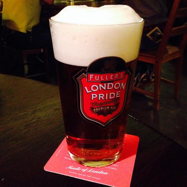 TheImmigrantBar's tweet photo. A bit more head than preferred, but at least a nice and fresh London Pride on tap(!) in #brno #fullers http://t.co/k1ksQmTjJa