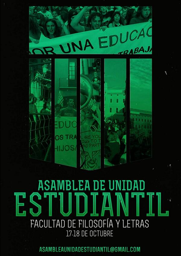 AFYL_UMA's tweet photo. ASAMBLEA UNIDAD ESTUDIANTES 17 Y 18 DE OCTUBRE: ASAMBLEAUNIDADESTUDIANTIL@GMAIL.COM http://t.co/j3K4lTQSHW