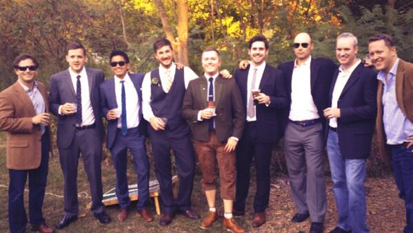 Google crew back together for <a href="/elrader/">elliott rader</a> wedding...yes <a href="/ntully/">nick tully</a> is wearing authentic german leiderhosen