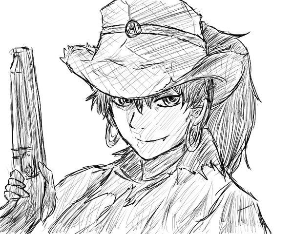 ウエスタン風響描いてみた、何が元かわかる人いるかな? 