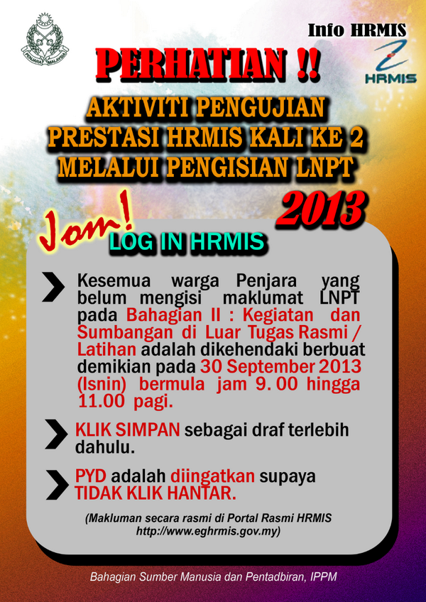 BSMP_IPPM's tweet photo. @nazaki123 @penjaramalaysia Warga PRIDE jgn lupa isi &amp; simpan LNPT Bhg II esok 30 Sep jam 9-11pg.Jom sokong usaha JPA http://t.co/8s6eakgumh