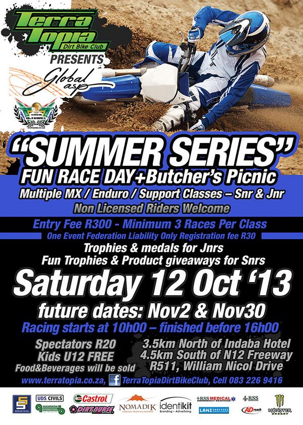 Terra Topia Fun Race Series 3rd Edition. Pull in for the best time you can have on &amp; off 2 wheels!