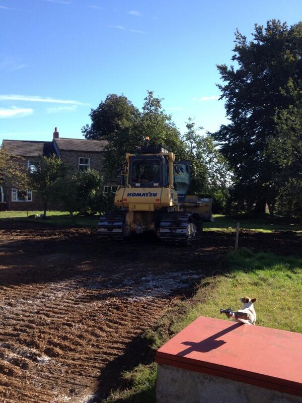 JWMEnthorpe's tweet photo. Bull Dozer in the garden, Anna isn't going to be happy! #thewaytogarden http://t.co/E7TBYzLfpL