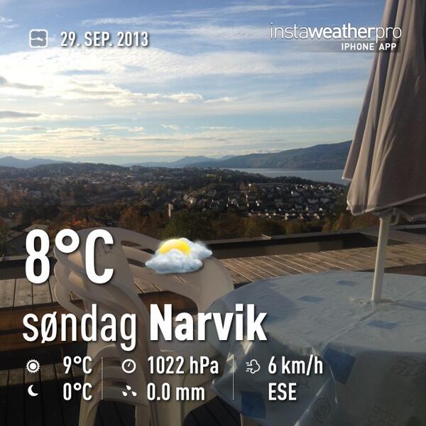 rokris's tweet photo. #instaweather app http://t.co/fSjns8SQML #weather now in #Narvik #wx http://t.co/HFSbO3QXmG