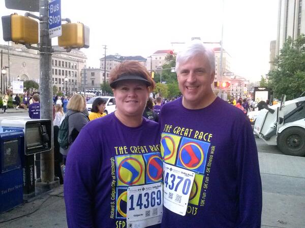 PMiksic's tweet photo. We did it again Pgh GREAT RACE 5 K http://t.co/s6ZorQn8jD