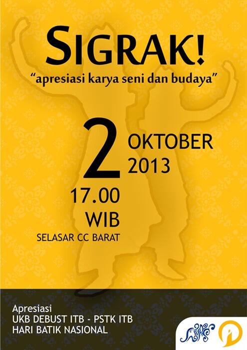 besok ada acara SIGRAK! lho, yuk ramaikan, jngan lupa pakai batikmu :)   <a href="/ukir_itb/">UKIR ITB</a> @ITBOrchestra