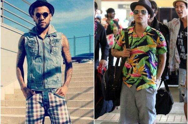 El Dani Alves es vesteix amb l'estil del Bruno Mars!  A qui creus que li afavoreix més?