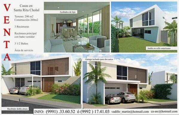 mvadillo's tweet photo. Venta de 4 exclusivas residencias en santa rita cholul http://t.co/lF2eSN9Wd8