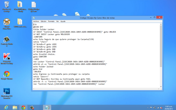 Wilmito_Cano's tweet image. Creando Mi propio Codido .bat  para esconder mis Archivos personales en el...  #Ms_DOS
