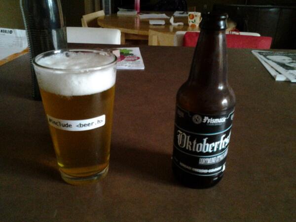 cbilson's tweet image. what does one do after #clojurecup? why, poor a pint of prismatic, of course!