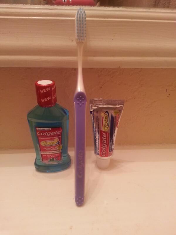 perezkim89's tweet image. My new awesome tooth brush! bonus tooth paste and mouth wash for a fresh and clean mouth! #SlimSoft  @InfluensterVox