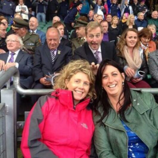spin1038's tweet photo. Enda photobombing at the match yesterday! (via @Riona_Joyce) http://t.co/7B8ESYvMLY