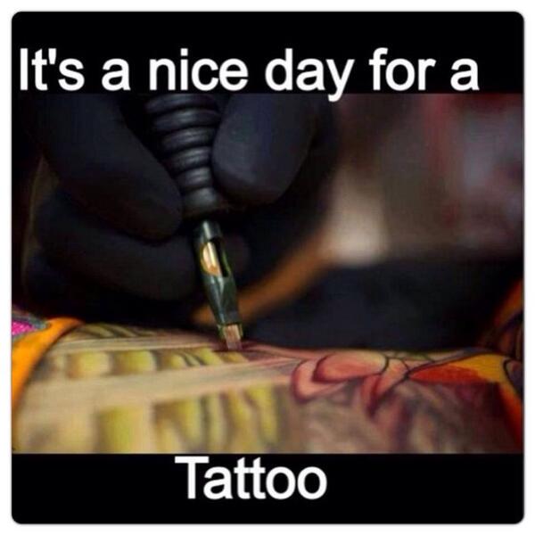MiljanM's tweet photo. Nice day for a #tattoo http://t.co/oF5V7cPEkr