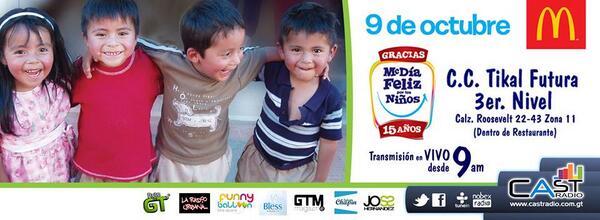 CastRadio_RC's tweet photo. Miercoles 9 Octubre #McDiaFeliz @McGuate #TikalFutura #TransmisionEnVivo desde 9AM #Musica #ArtistasNacionales #Staff http://t.co/rl8c4QuyeC