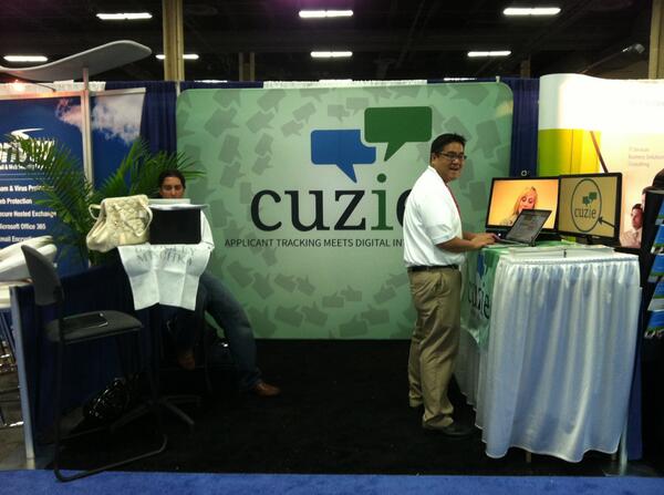 CuzieCorp's tweet image. The launching of the all new #Cuzie at #HRTechConf.  Check out the Internet&apos;s best new #Digitalinterviewing &amp;amp; #ATS-