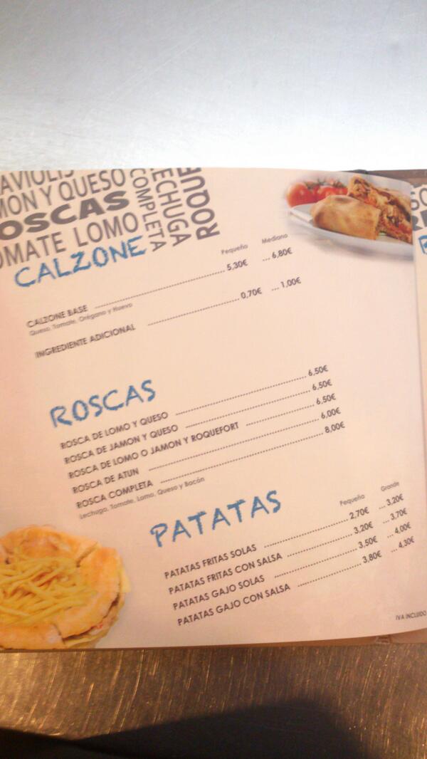 Calzones , roscas y patatas