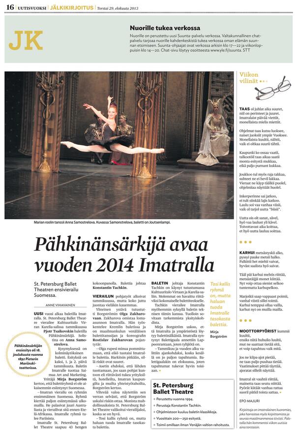 ImatraBallet's tweet photo. Uutisvuoksi 29. elokuuta 2013 http://t.co/YJuil3umNQ