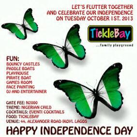 TickleBay's tweet photo. Come, let's celebrate "Nigeria at 53" together #bouncycastles# Playstructures#Paddleboat#Gamesroom#Facepainting# http://t.co/reTy11HXPQ