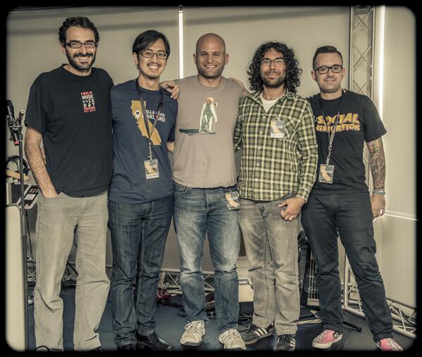 GracenoteData's tweet photo. The finalists for #hellahack with @cweichen, one of these hackers will take the top prize tomorrow at @SFMusicTech. http://t.co/BSCGzZe8J6
