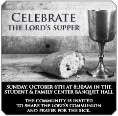 FirstRedeemer's tweet photo. Make plans to join us next Sunday, Oct 6 to celebrate The Lord's Supper at 8:30AM in the Banquet Hall. http://t.co/2zyNEmzVY5