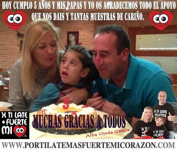 Hoy nuestra hija cumple 5 años!!! Gracias a todos x vuestro apoyo y ayuda.
portilatemasfuertemicorazon.com