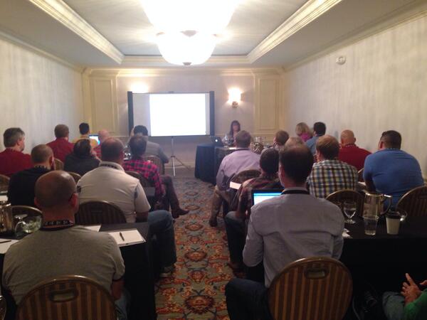 ErikBernskiold's tweet image. A full room when @DeeSadler speaks about HTML Wireframing and Prototyping. #D2WC