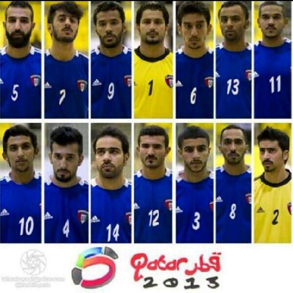 luisFonseca65's tweet photo. Aquí tenéis una foto de los 14 jugadores de Kuwait National Team Futsal en la Copa del Golfo 2013 http://t.co/ZfNx1pSGDE