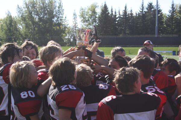 Estevan Boston Pizza Bowl: Atom Lions celebrate their victory!