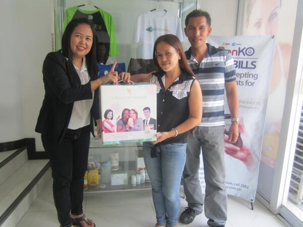 FOREVER_PHL's tweet photo. Congratulations to our new Assistant Supervisor from Davao,LIZEL BURGOS(middle) and Sponsor JOHN CORTEJOS(far right)! http://t.co/5bZv47wsX6