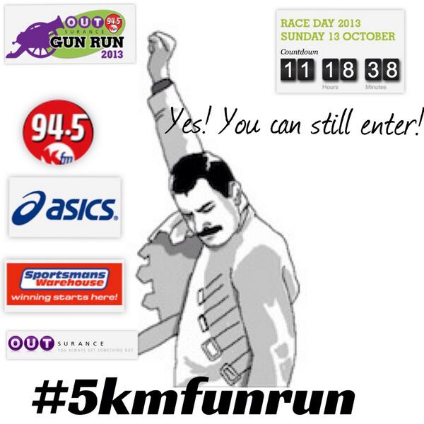 junaidgalant's tweet image. @The_Gun_Run @SportsmansW @945Kfm @OUTsurance enter the #5kmFunRun
