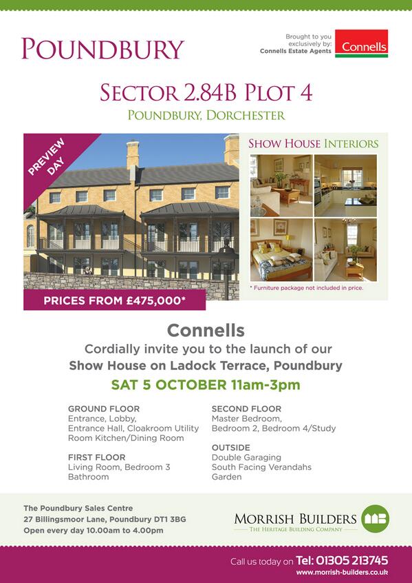 MorrishBuilders's tweet image. Morrish will be releasing a new show house in Sector 2.84B at Poundbury on Saturday 5 October between 11am-3pm.