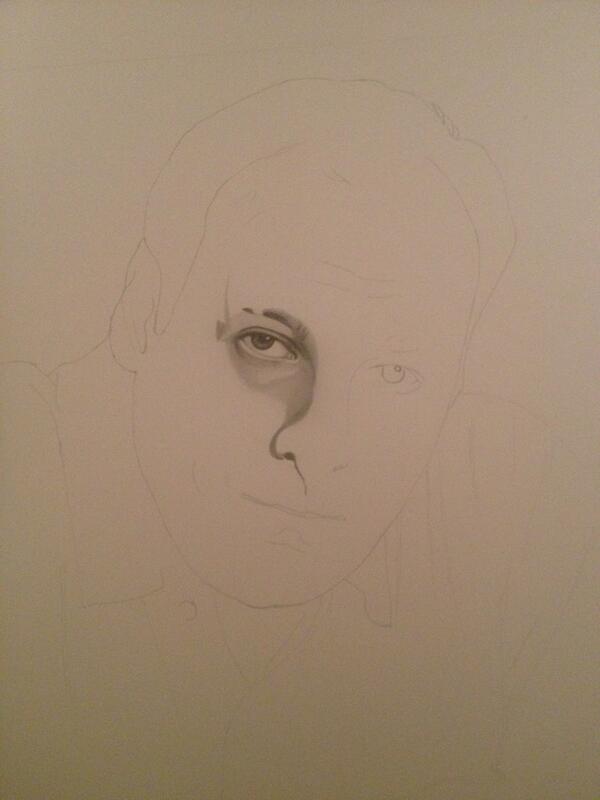 casey83mc's tweet photo. First stages of my latest drawing tony soprano first piece in far too long !! #the boss http://t.co/OtAAihm77q