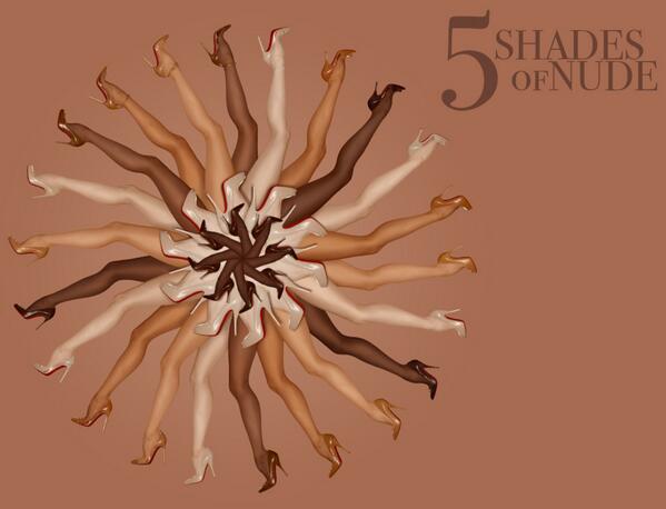 Les 5 nuances de nude de <a href="/LouboutinWorld/">Christian Louboutin</a> , allant de l'albâtre au brun chaud