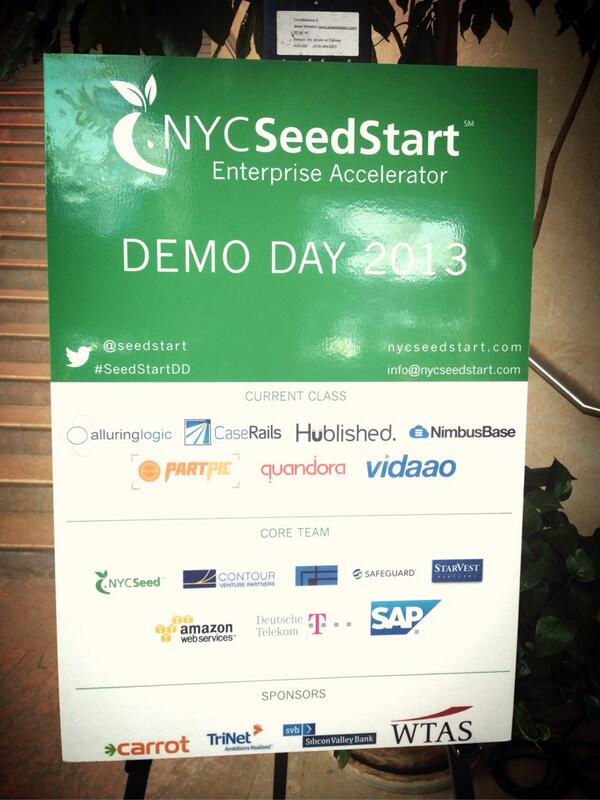 At the @SeedStart Demo Day with @chrispetescia representing @carrot  excited to see the co's present!! #seedstartdd