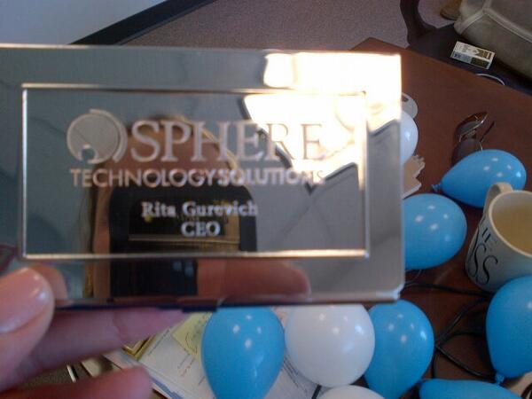Awesome bday gift from the <a href="/SPHERETechSol/">SPHERE</a> team. Engraved card holder. Thanks!!!