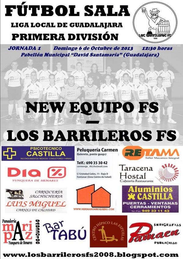 LosBarrilerosFS's tweet photo. En contra de opiniones y gustos de algún lumbrera de este mundillo, Los Barrileros FS vuelven este Domingo. Vamos!! http://t.co/IFaQCB6VS1