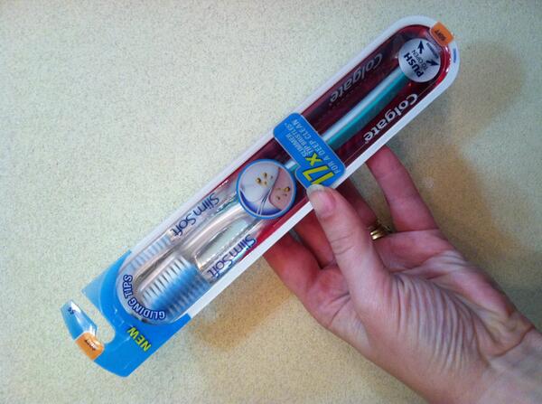 smtilton's tweet image. I'm loving my new  #SlimSoft toothbrush from Colgate. Keeps my smile fresh and clean!