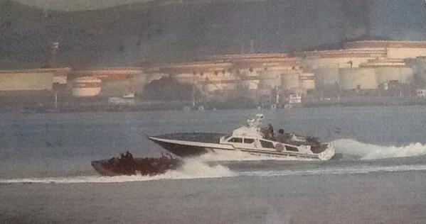 Spanish Guardia Civil boat invade British Gibraltar waters with stupid, dangerous antics placin boat users in danger