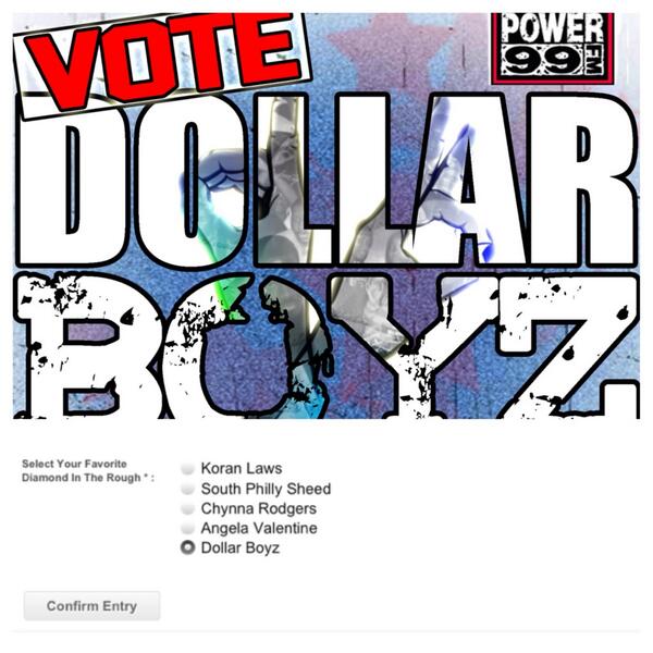 DBDASH's tweet image. Every24hrs VOTE @DOLLARBOYZ to Perform @Power99Philly #PowerHouse2013 Goto VoteDollarBoyz.com &amp;amp; Follow the Steps