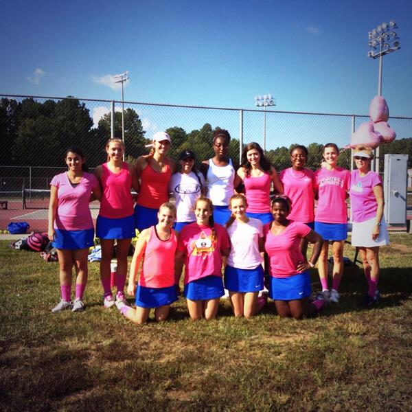 Lady Spartans pink-out against Davidson Day! #breastcancerawareness #celebratelife