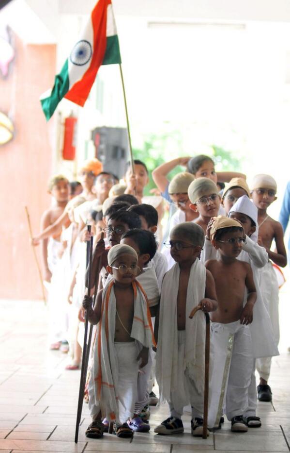 timesofindia's tweet photo. "First they ignore you, then they laugh at you, then they fight you, then you win." 

Greetings on #GandhiJayanti. http://t.co/T9G0Dxz8hP