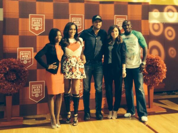 Target's tweet photo. MT @ABullseyeView: Yes! @Donald_Driver80 @LukeBryanOnline @SophiaBush @lala @gabrielledoug #GiveWithTarget http://t.co/Q4ltUG1oTN